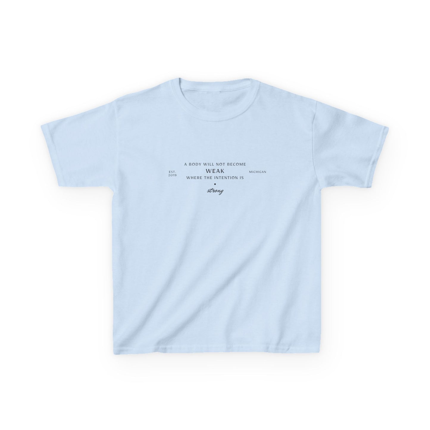Kids Boxing Club Tee - "A Body Will Not Become Weak" Inspirational Quote