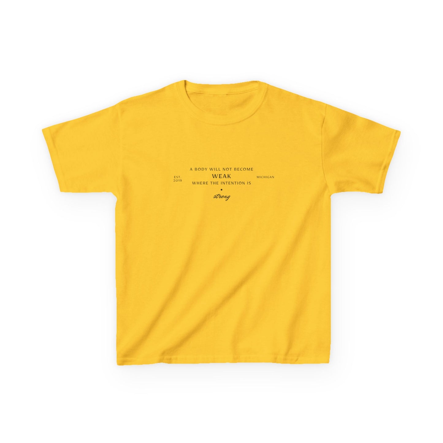 Kids Boxing Club Tee - "A Body Will Not Become Weak" Inspirational Quote