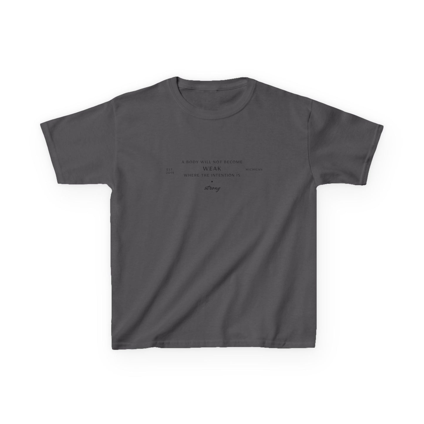 Kids Boxing Club Tee - "A Body Will Not Become Weak" Inspirational Quote