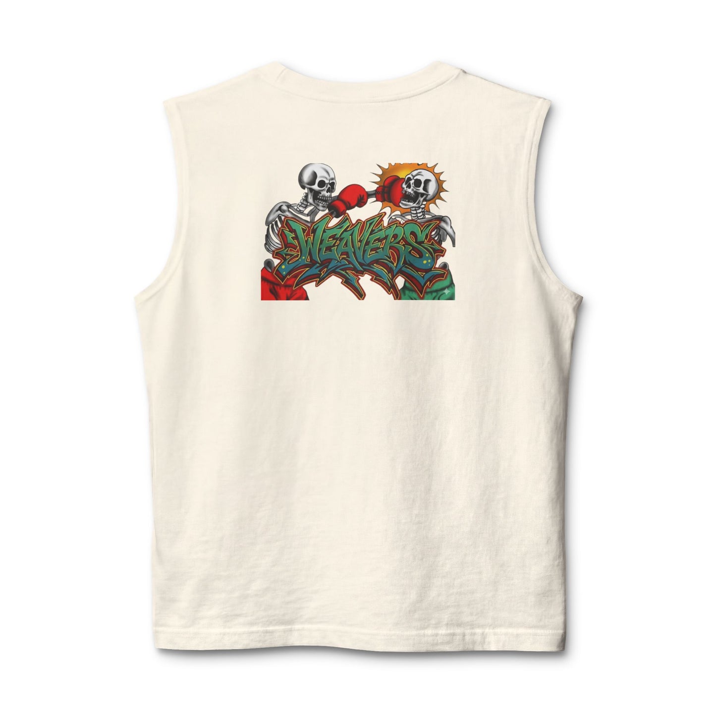 Weavers Graphic Muscle Tank — Skull Graffiti Back Print