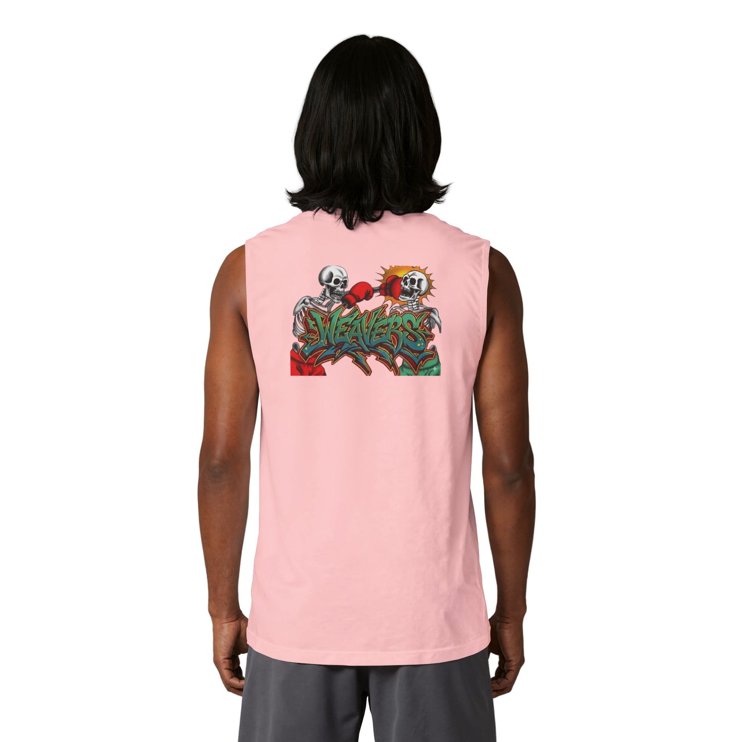 Weavers Graphic Muscle Tank — Skull Graffiti Back Print