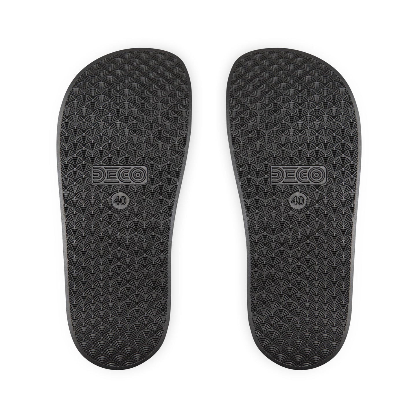 Men's Slide Sandals — White Removable-Strap Slides with WEHOVERS Logo