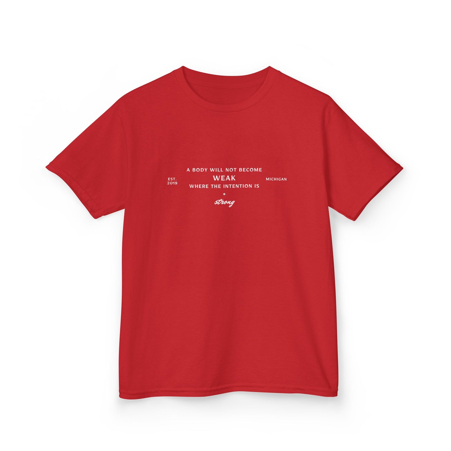 Kids Boxing Club Tee - "A Body Will Not Become Weak" Inspirational Quote