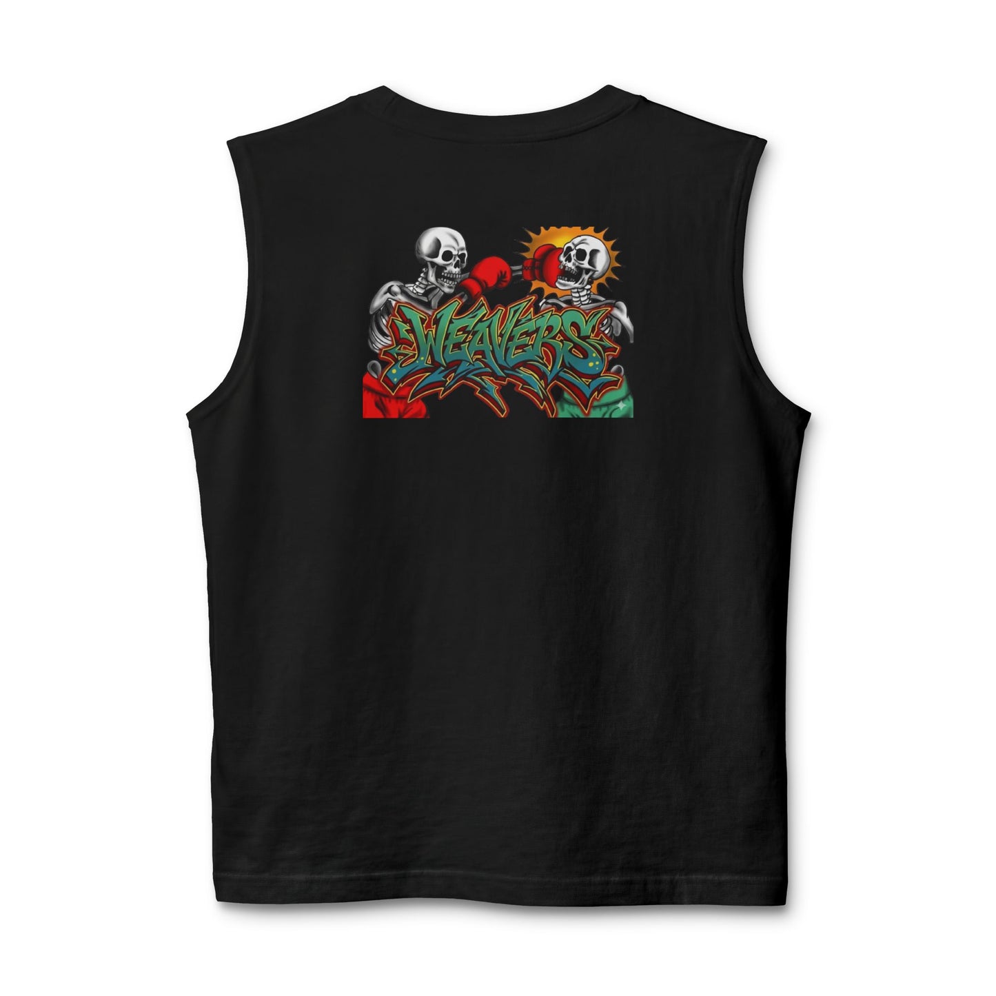Weavers Graphic Muscle Tank — Skull Graffiti Back Print