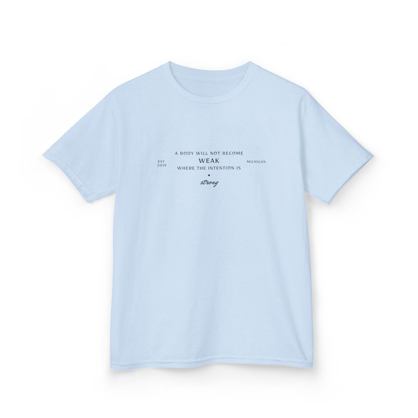 Kids Boxing Club Tee - "A Body Will Not Become Weak" Inspirational Quote