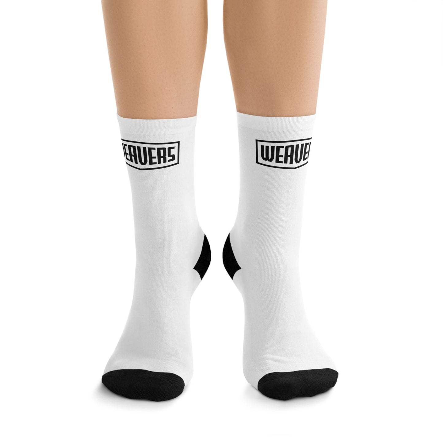 Recycled Poly Crew Socks - 'WEAVERS' Logo Eco Athletic Socks