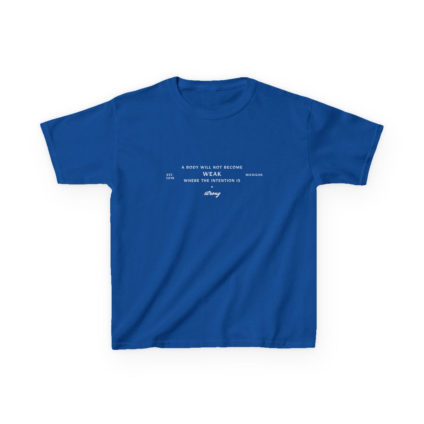 Kids Boxing Club Tee - "A Body Will Not Become Weak" Inspirational Quote