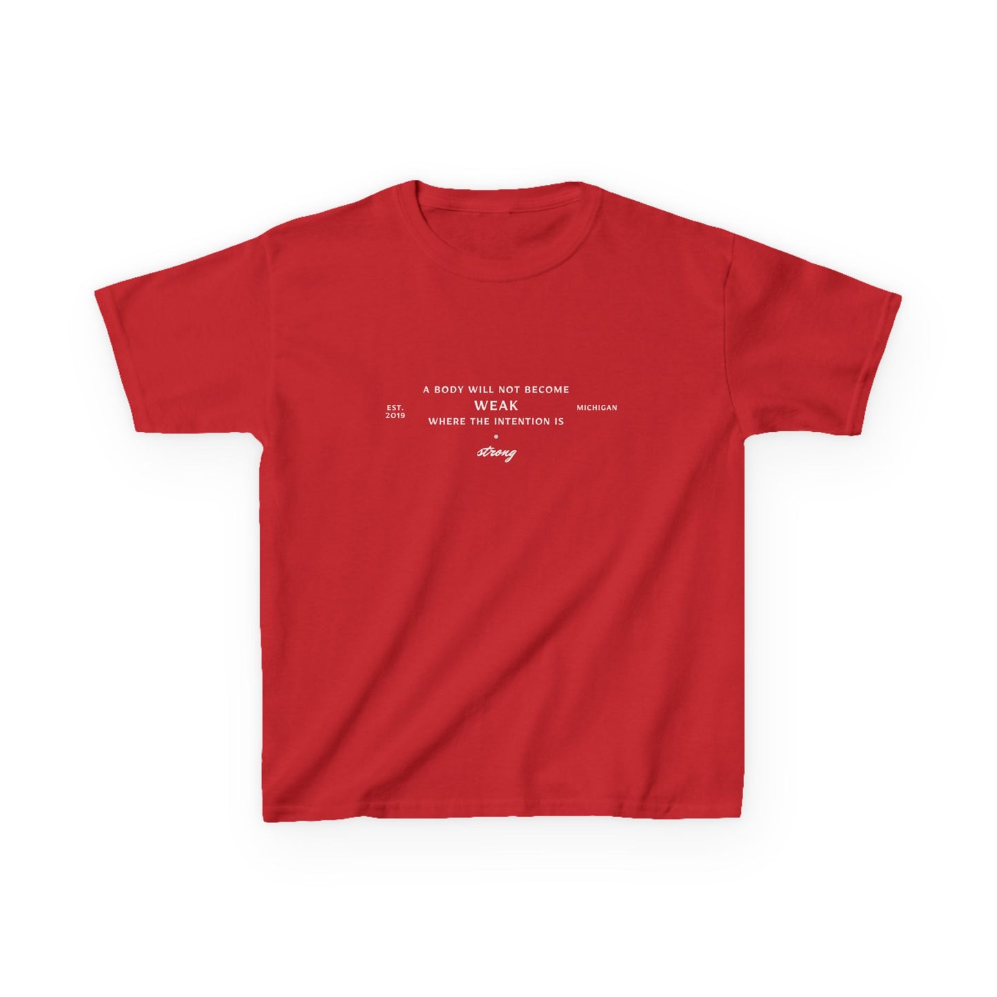 Kids Boxing Club Tee - "A Body Will Not Become Weak" Inspirational Quote