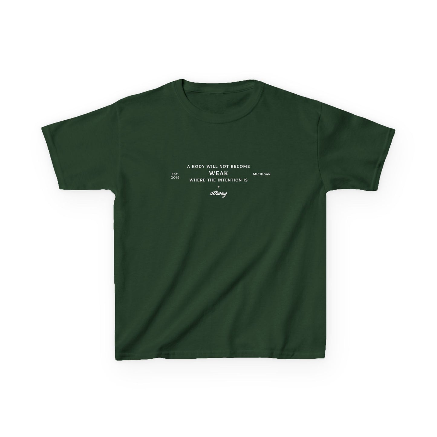 Kids Boxing Club Tee - "A Body Will Not Become Weak" Inspirational Quote