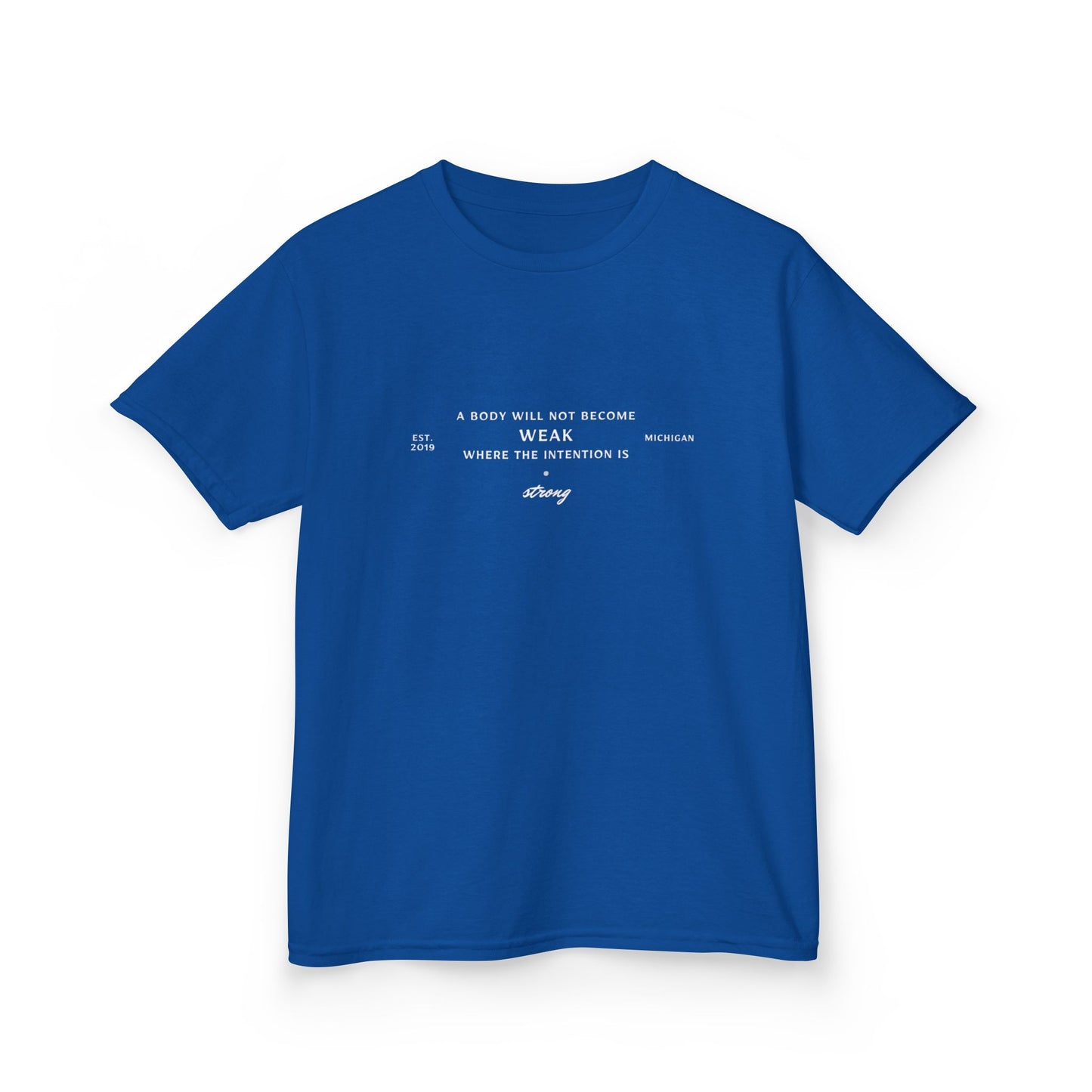 Kids Boxing Club Tee - "A Body Will Not Become Weak" Inspirational Quote